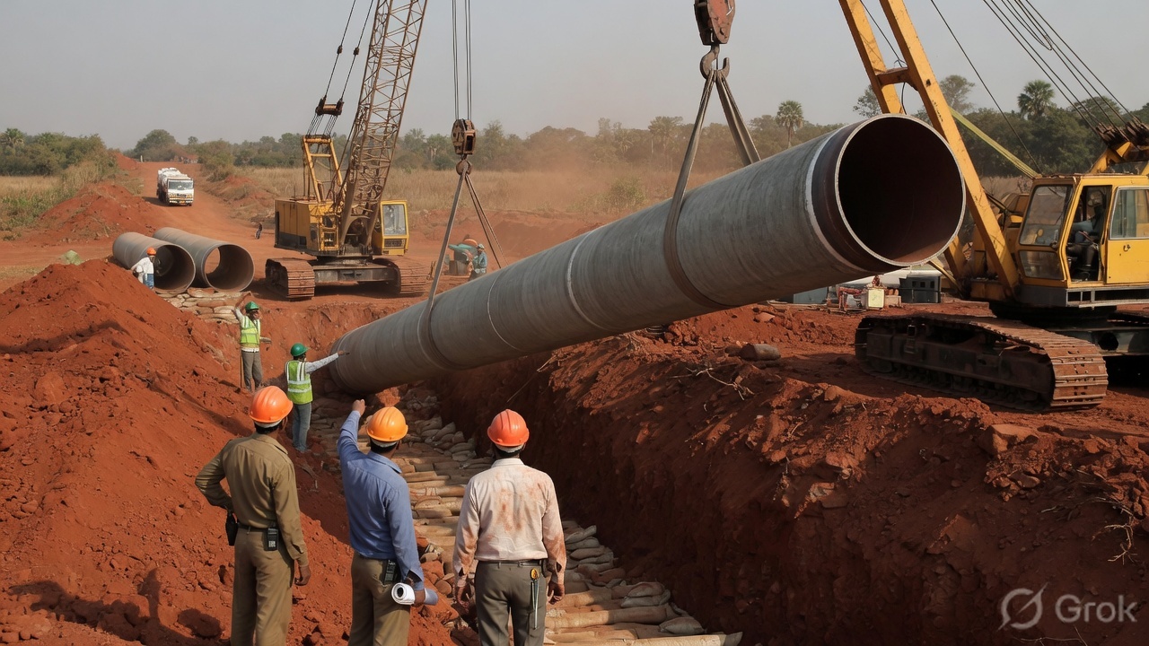 Water pipeline works